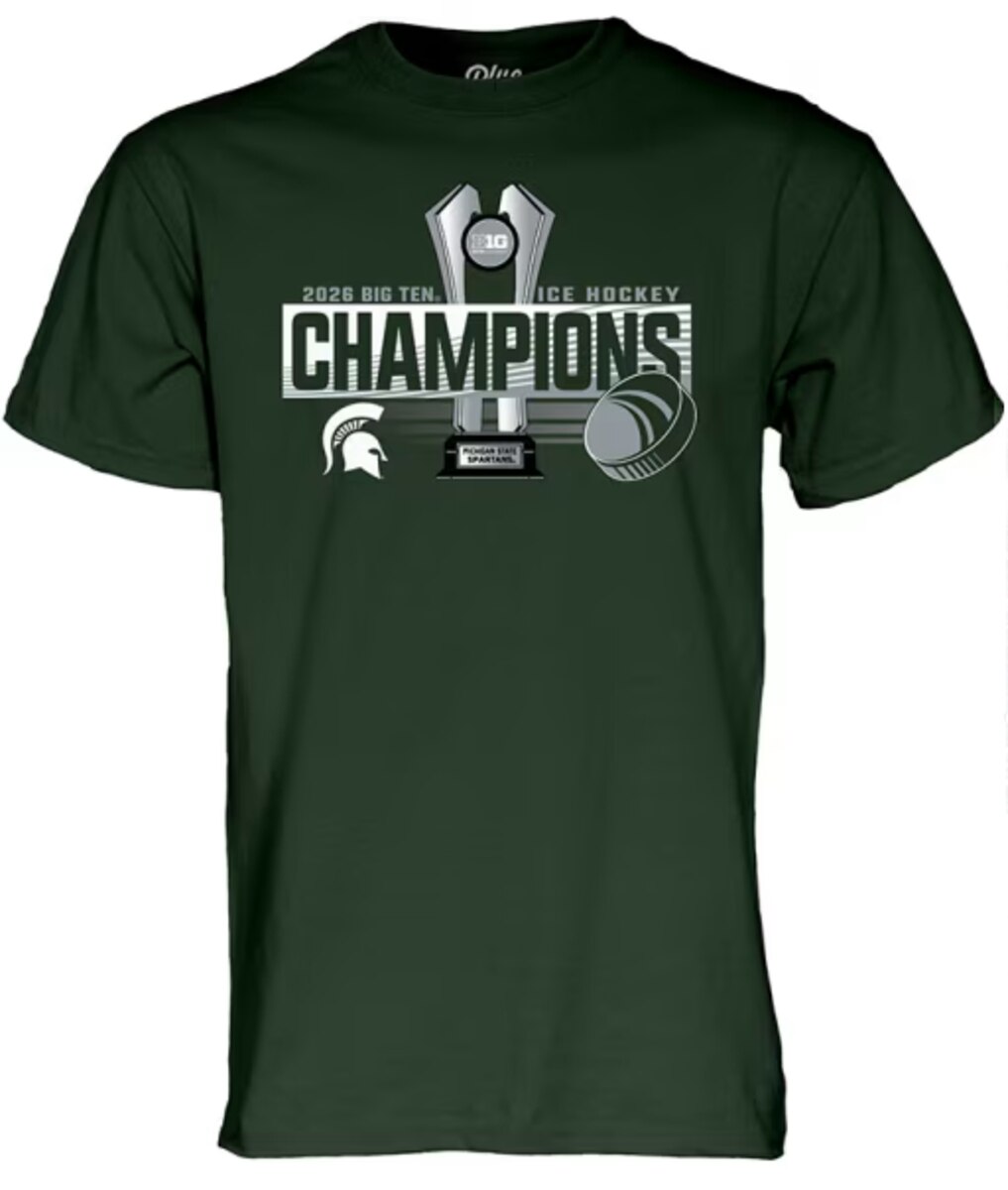 2026 Michigan State Men's Green Big Ten Hockey Champions Tee